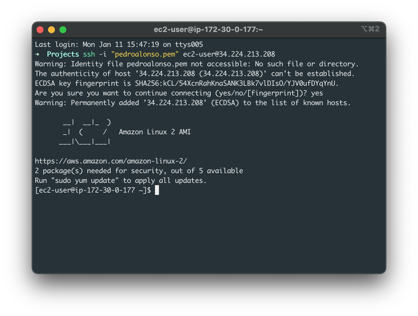 SSH connection
